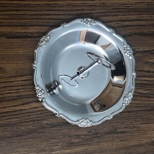 Silver Decorative Tray with Handle